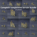 Gothic Sector Templaris complete competitive terrain set with modular grimdark ruins