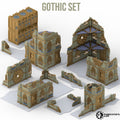 Compatible Warhammer 40K 11th terrain set: full foldable gothic table (26 pieces)
