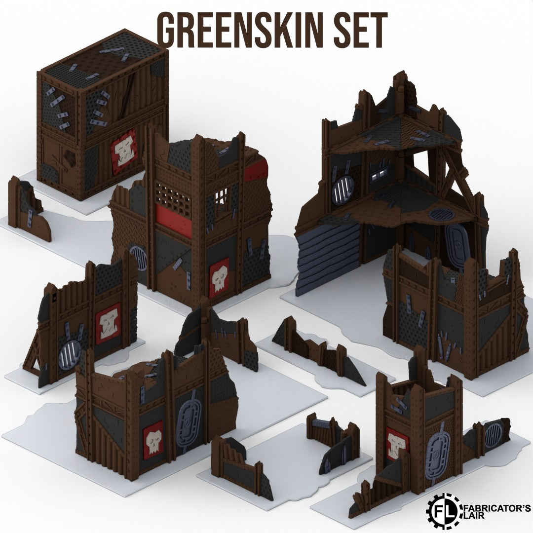 Greenskin Foldable Terrain Set - Full Table Kit Optimized for 40K 11th Edition